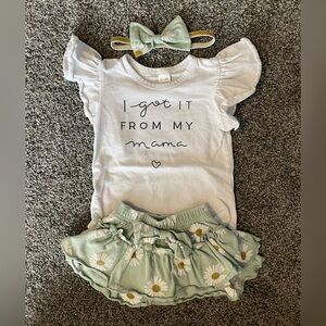 Daisy Baby Outfit with Headband🌼